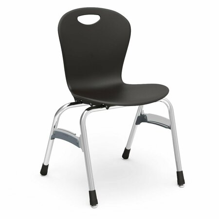 VIRCO ZUMA® Series 18" Classroom Chair, 5th Grade - Adult with Nylon Glides - Black Seat ZU418